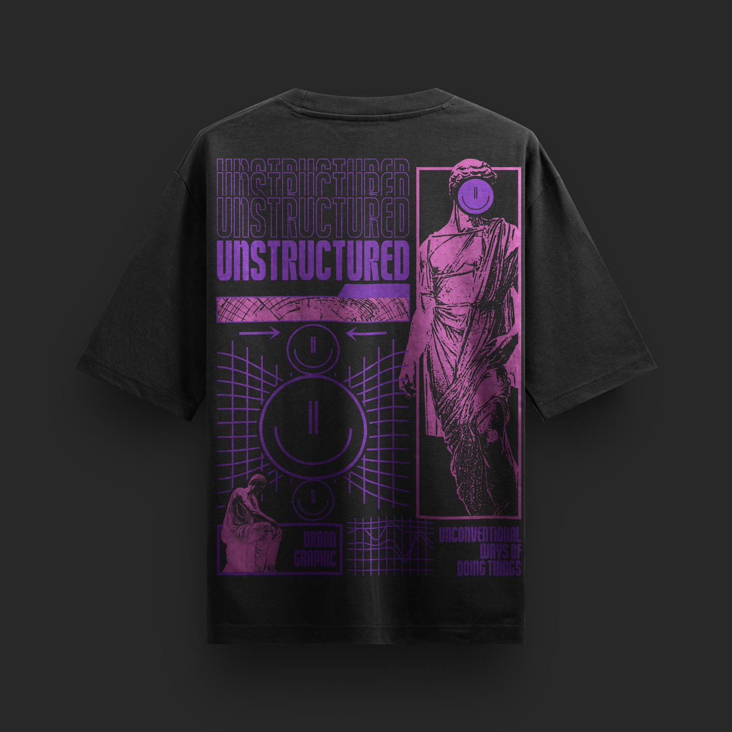 UNSTRUCTURED Vaporwave Statue Graphic T-Shirt