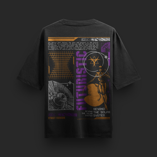FUTURISTIC Cyberpunk Solar System Graphic T-Shirt