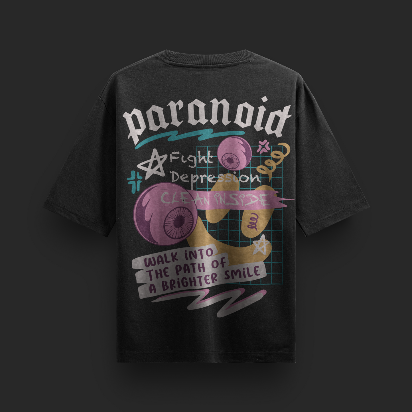Paranoid Eye Graphic Tee — Retro Emo Streetwear